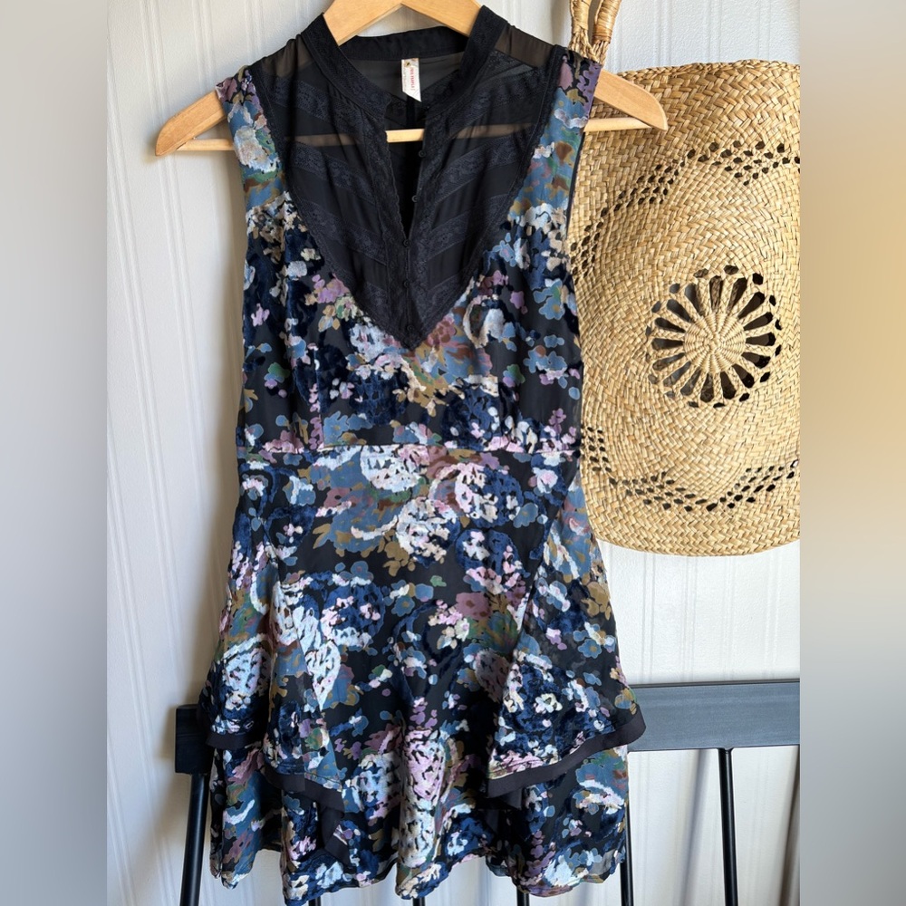 Free People Floral Sleeveless Dress Size 0